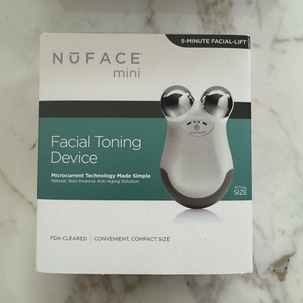 NEW and SEALED package: NuFace Mini Facial Toning Device in Silver and White